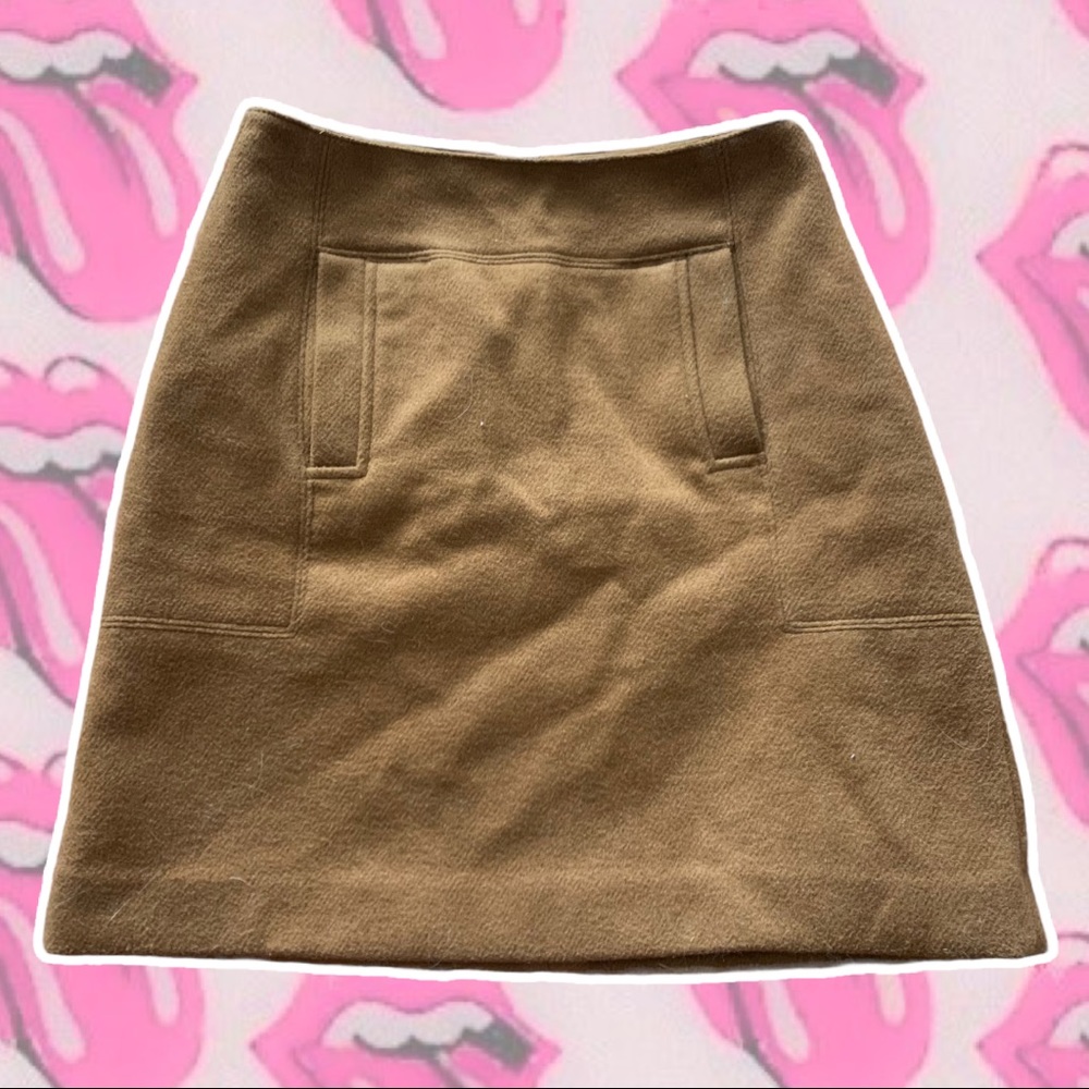 Cognac Wool Loft Mini Skirt